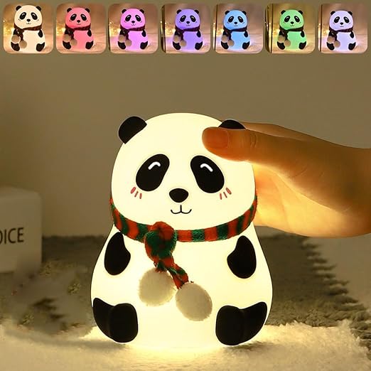 Cute Panda Night Light Lamp – Color Changing Silicone LED
