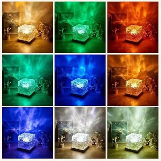 RGB Crystal Cube Mood Lamp with Remote – 16 Color LED Light