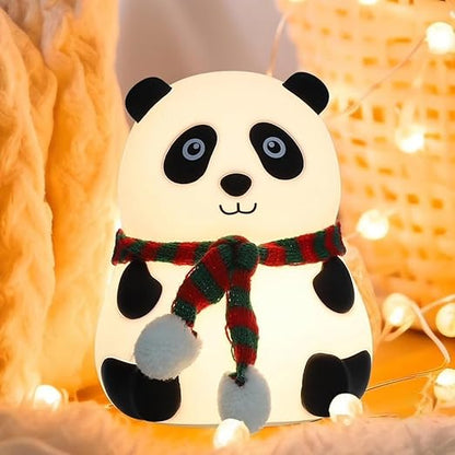 Cute Panda Night Light Lamp – Color Changing Silicone LED