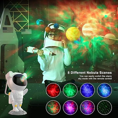 Astronaut Galaxy Projector Night Light with Remote – Nebula Star Projector Lamp