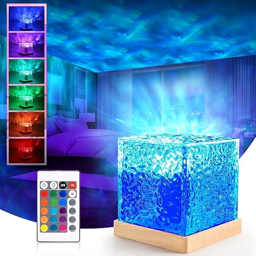 RGB Crystal Cube Mood Lamp with Remote – 16 Color LED Light